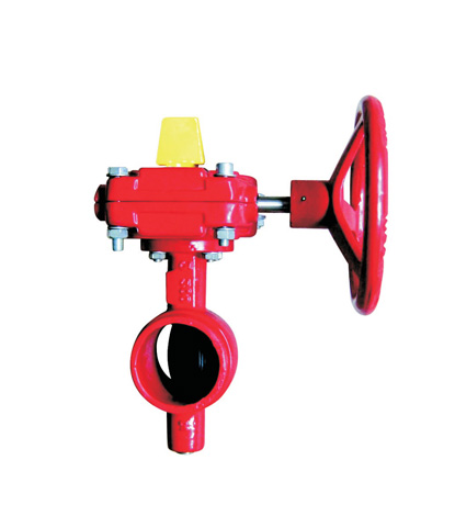 Grooved Butterfly Valve, Gear Operated, 300PSI