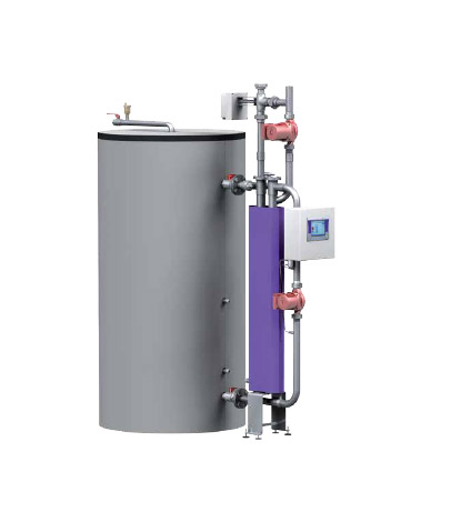 Tank with shell & tube heat exchanger